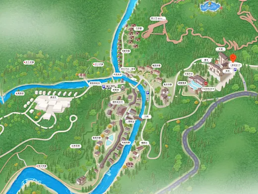 东河镇结合景区手绘地图智慧导览和720全景技术，可以让景区更加“动”起来，为游客提供更加身临其境的导览体验。