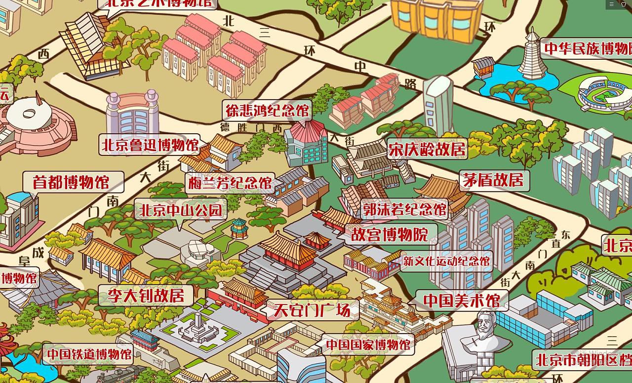 东河镇手绘地图景区的文化印记