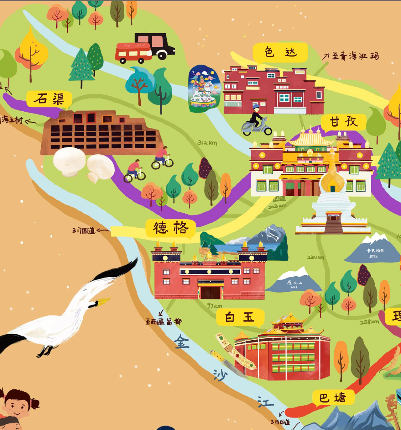 东河镇手绘地图景区的文化宝库